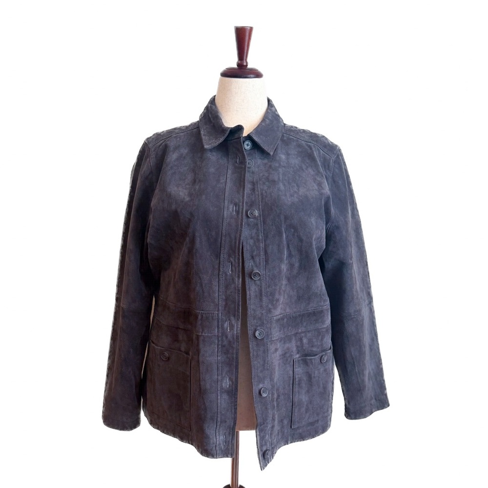 Women's Charcoal Grey Suede Liz Claiborne Jacket